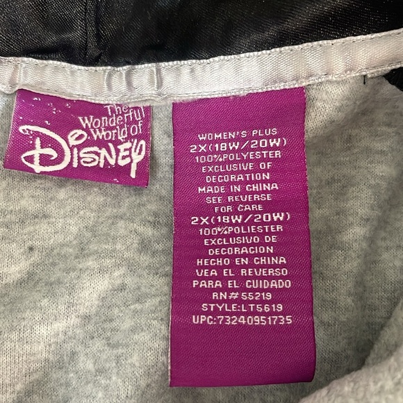 Disney - Mickey Mouse Gray and Black Raglan Hoodie - size 2X - Picture 5 of 6